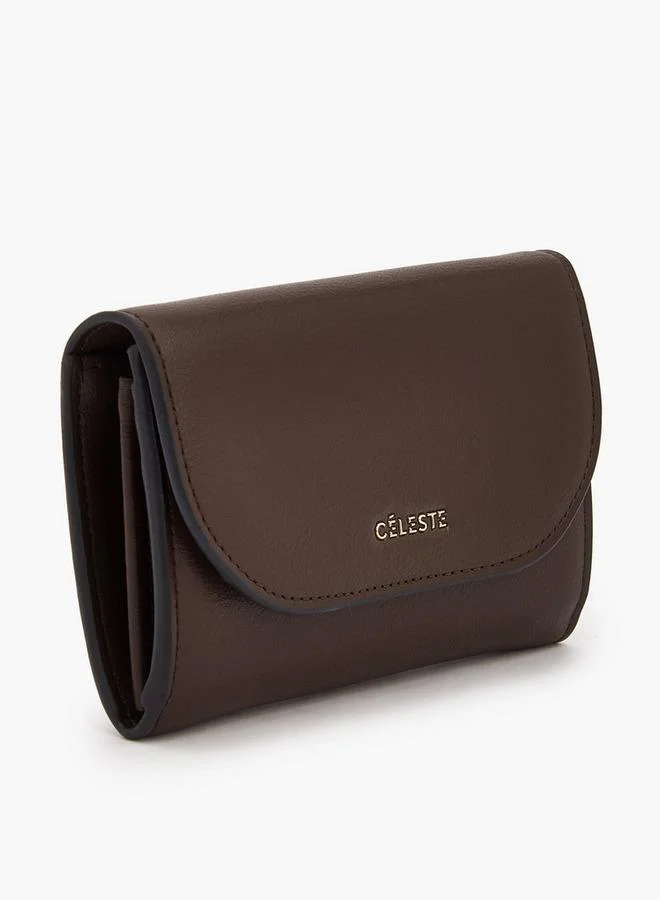 سيليست Solid Wallet with Button Closure